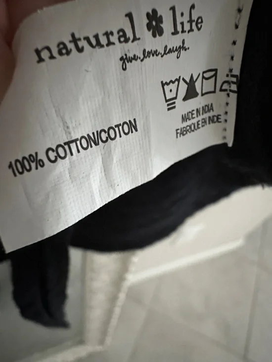 NATURAL LIFE Black Button Down Tie Shirt with Trim - Picture 4 of 5